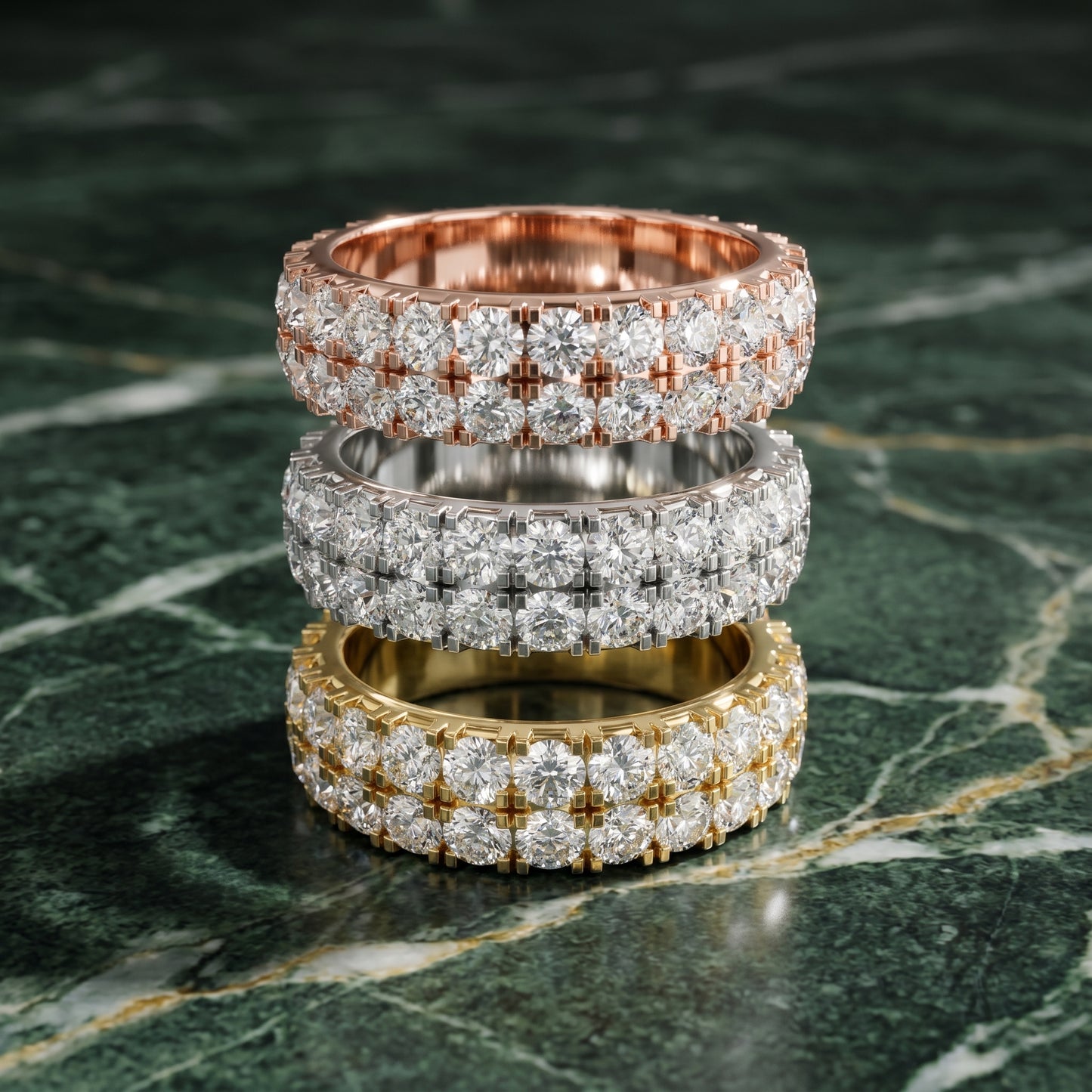 Round Cut Lab Grown Diamond Ring in White Gold