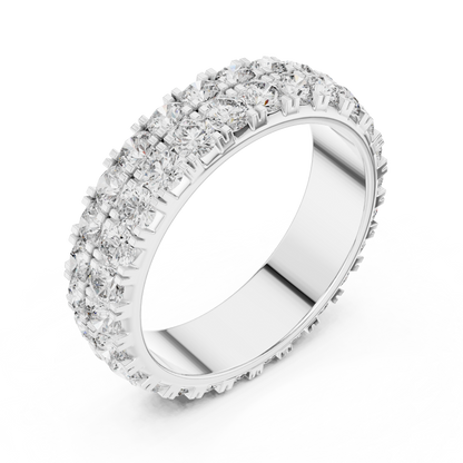 Round Cut Lab Grown Diamond Ring in Silver