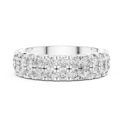 Round Cut Lab Grown Diamond Ring in White Gold