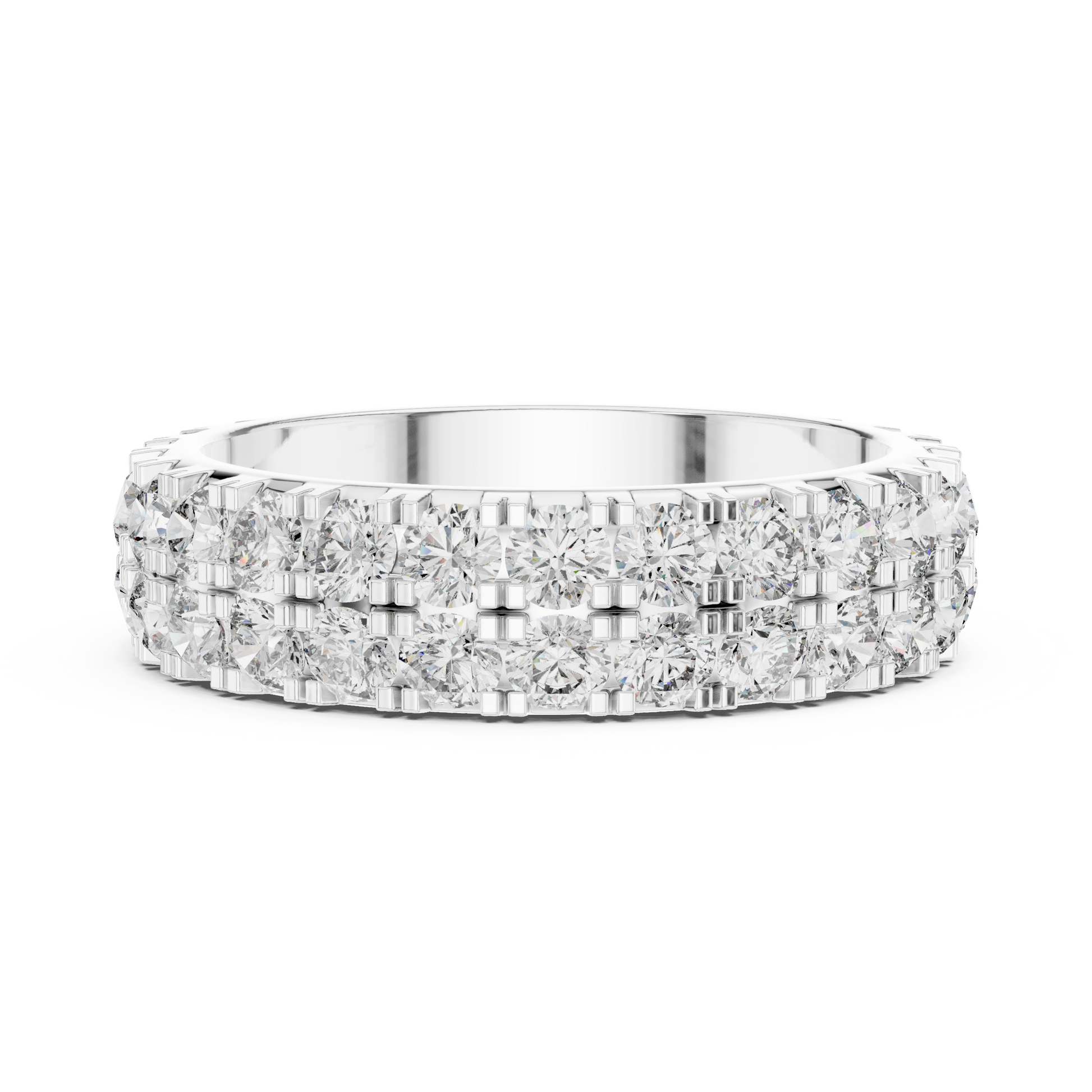 Round Cut Lab Grown Diamond Ring in Platinum