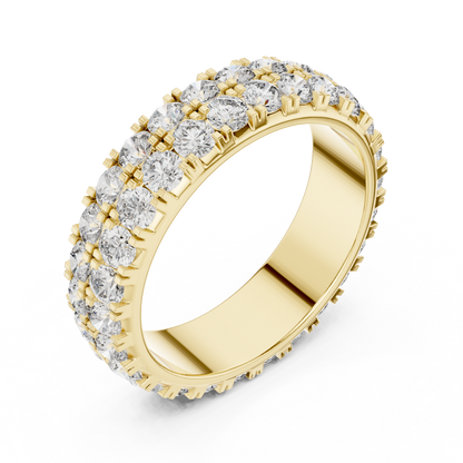 Round Cut Lab Grown Diamond Ring in Yellow Gold