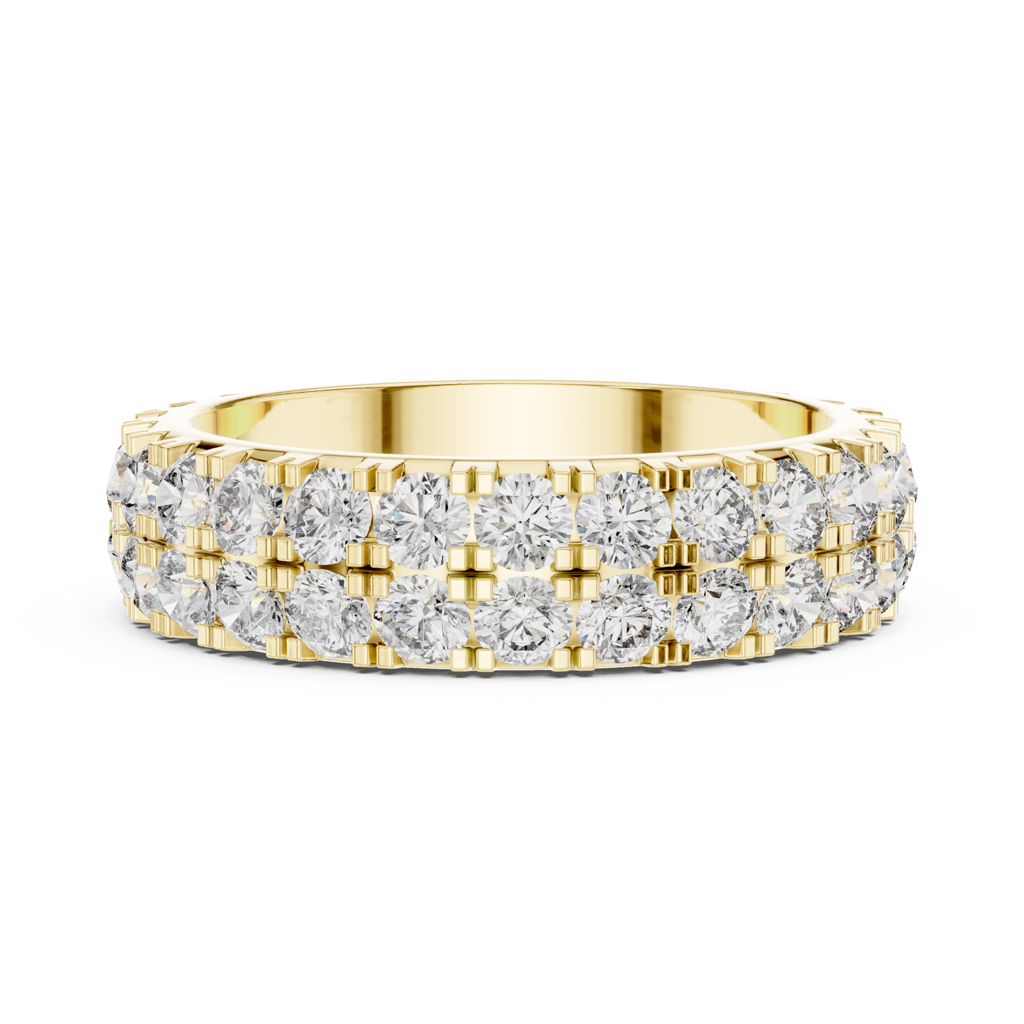 Round Cut Lab Grown Diamond Ring in Yellow Gold