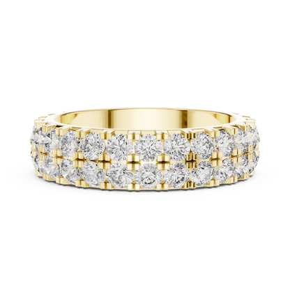 Round Cut Lab Grown Diamond Ring in Yellow Gold
