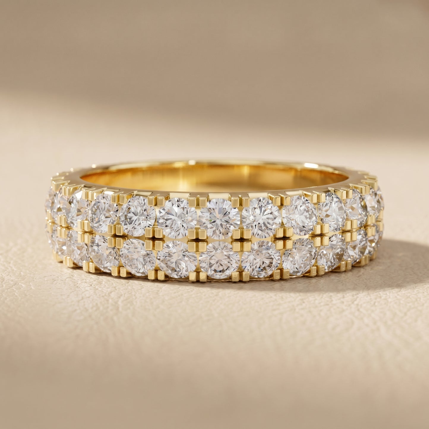 Round Cut Lab Grown Diamond Ring in Yellow Gold