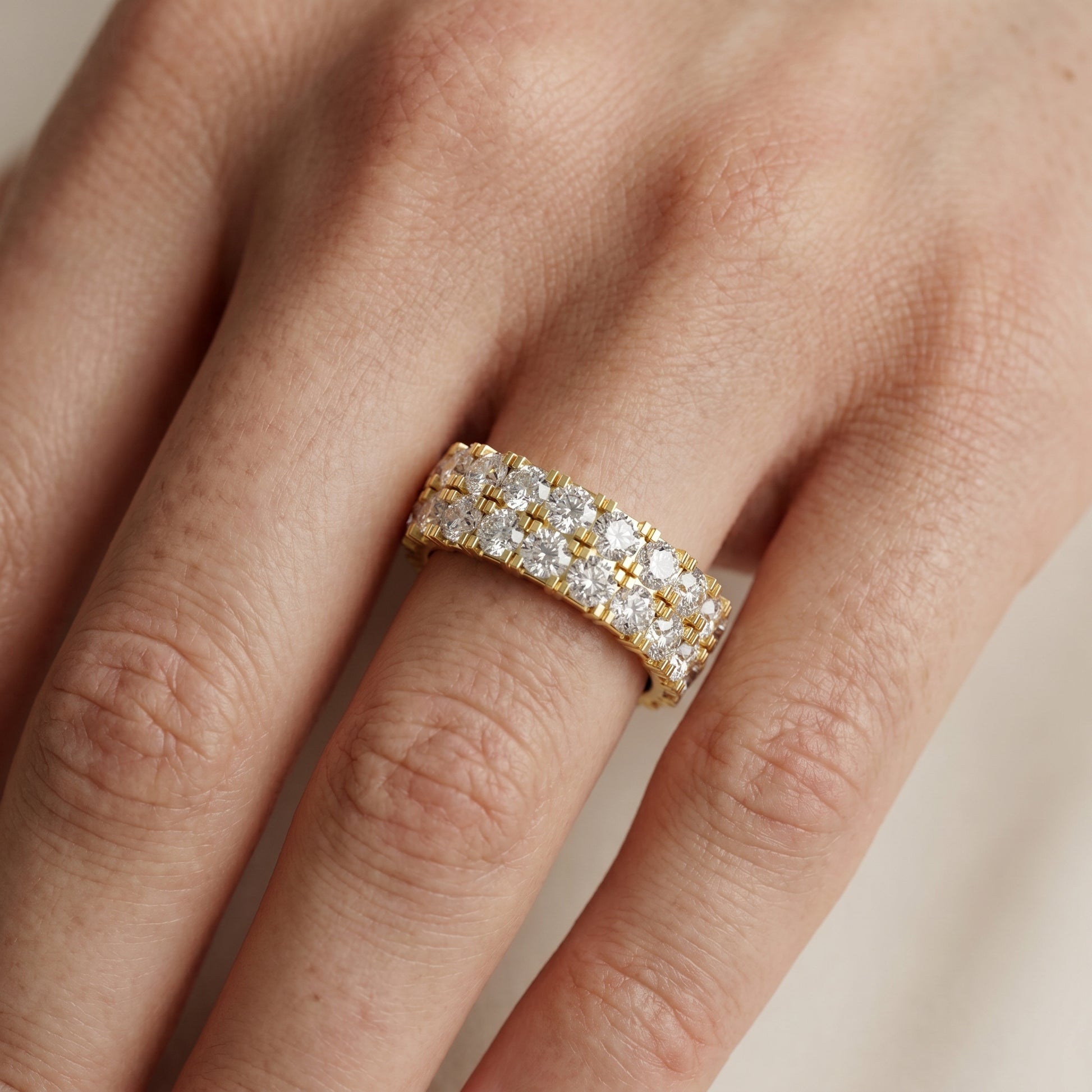 Round Cut Lab Grown Diamond Ring in Yellow Gold
