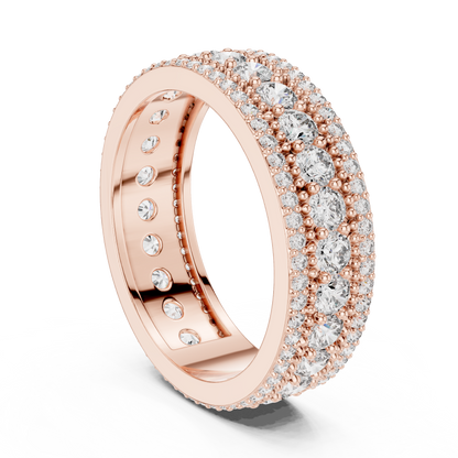 Round Cut Lab Grown Diamond Ring in Rose Gold