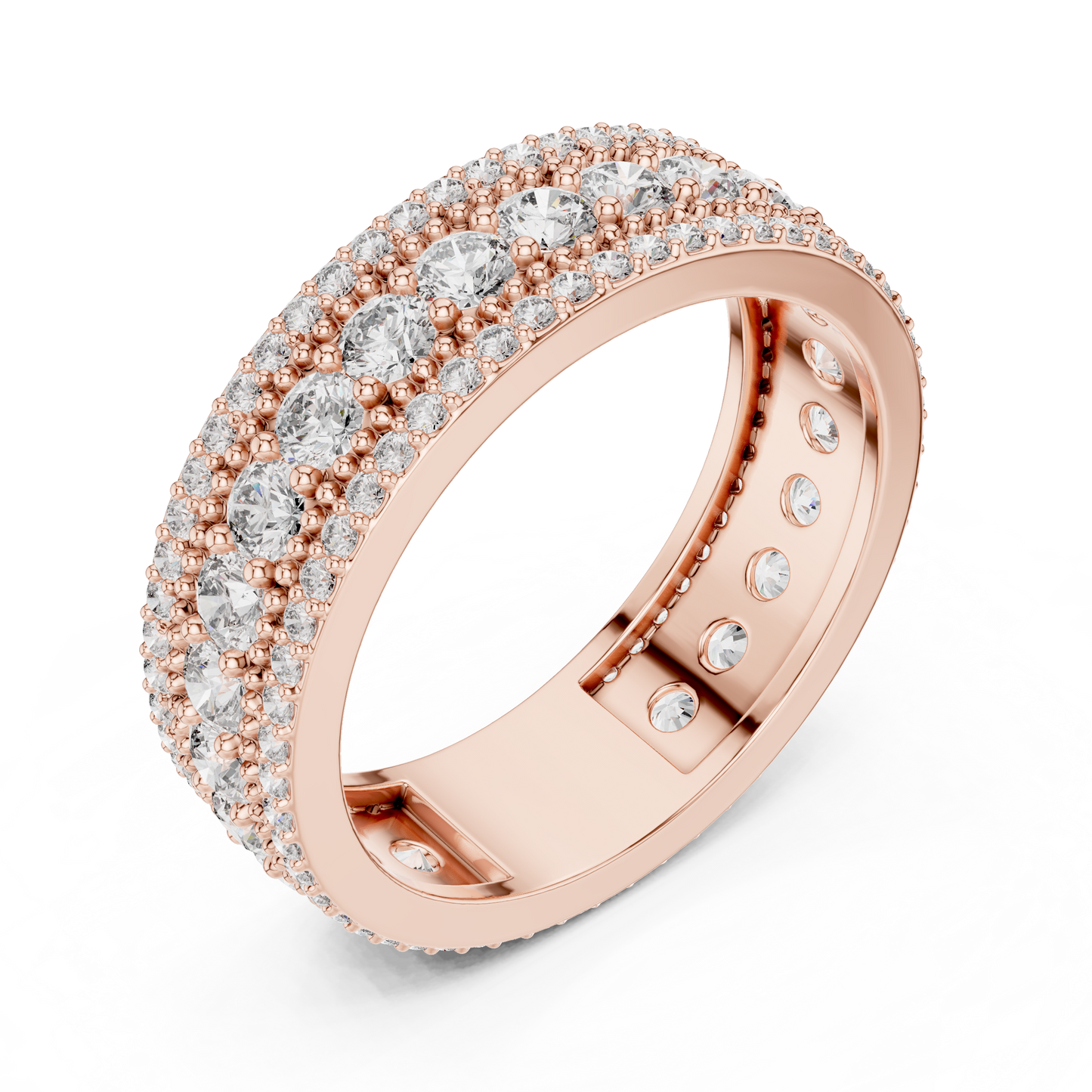 Round Cut Lab Grown Diamond Ring in Rose Gold