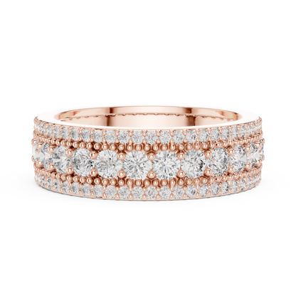Round Cut Lab Grown Diamond Ring in Rose Gold