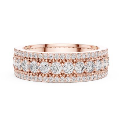 Round Cut Lab Grown Diamond Ring in Rose Gold