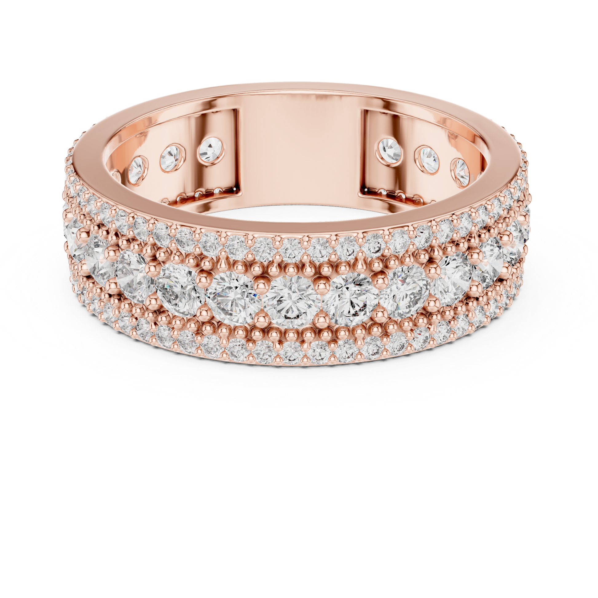 Round Cut Lab Grown Diamond Ring in Rose Gold