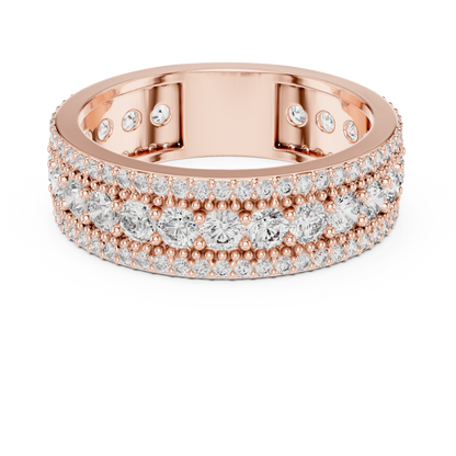Round Cut Lab Grown Diamond Ring in Rose Gold