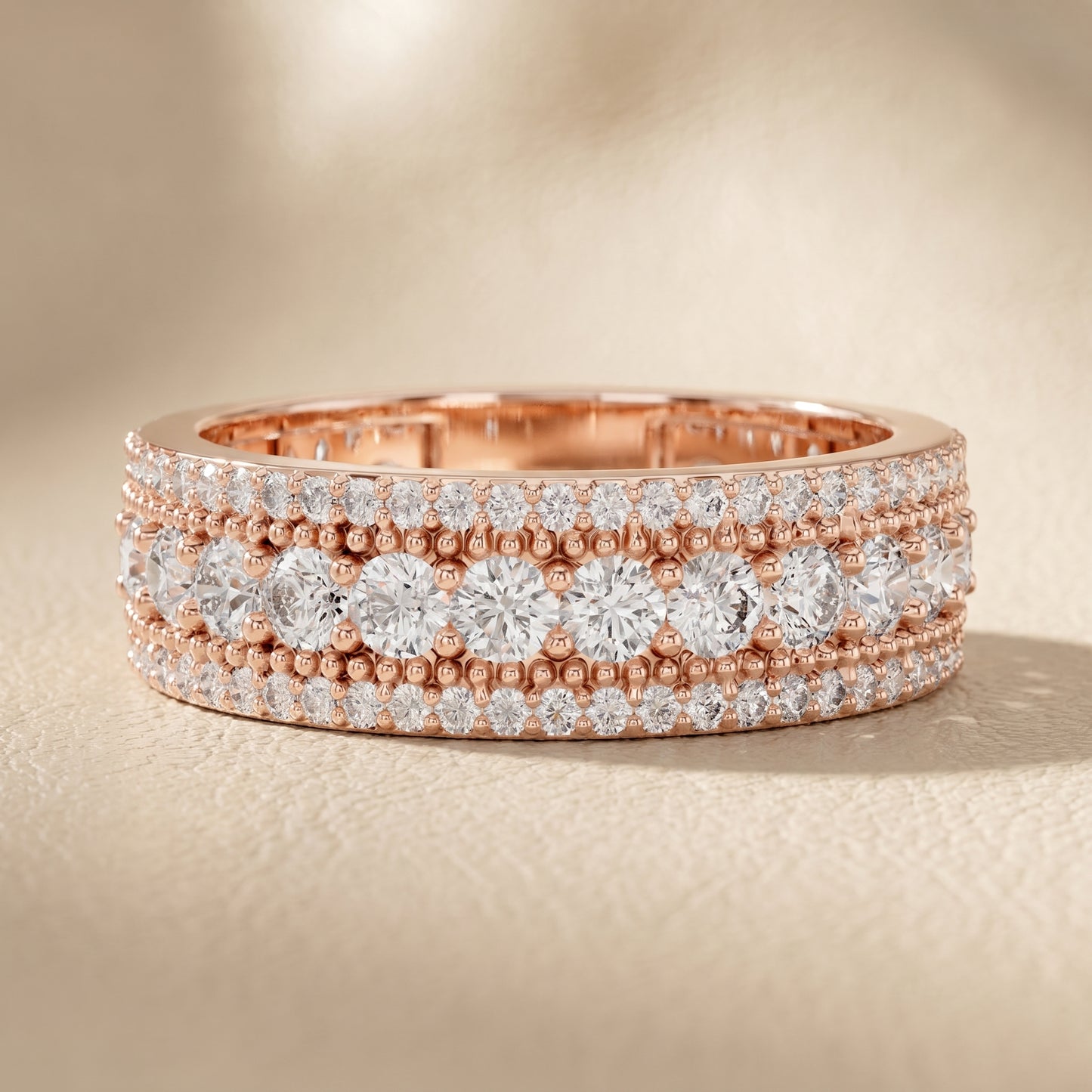 Round Cut Lab Grown Diamond Ring in Rose Gold