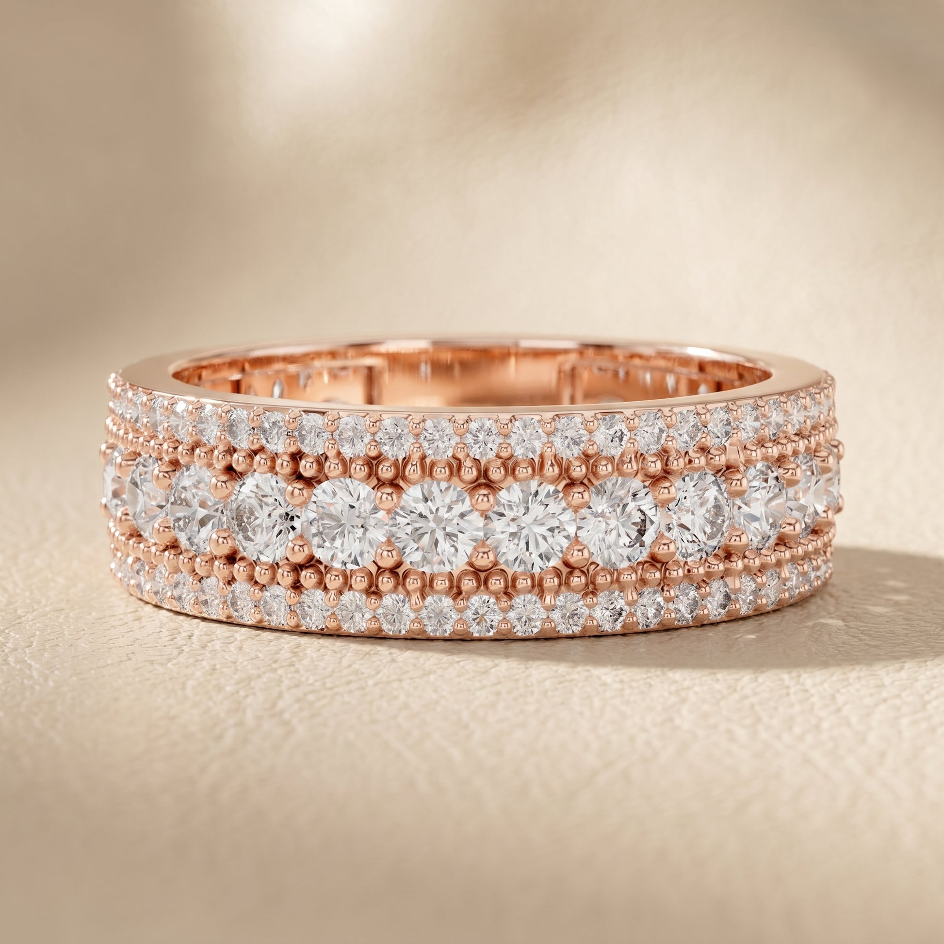 Round Cut Lab Grown Diamond Ring in Rose Gold
