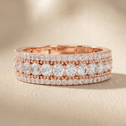 Round Cut Lab Grown Diamond Ring in Rose Gold