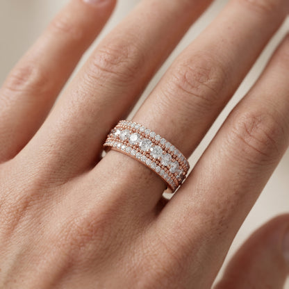 Round Cut Lab Grown Diamond Ring in Rose Gold