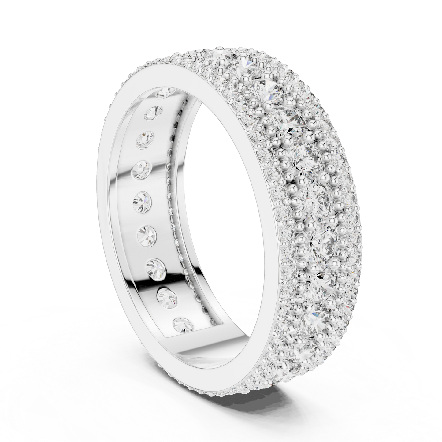 Round Cut Lab Grown Diamond Ring in White Gold