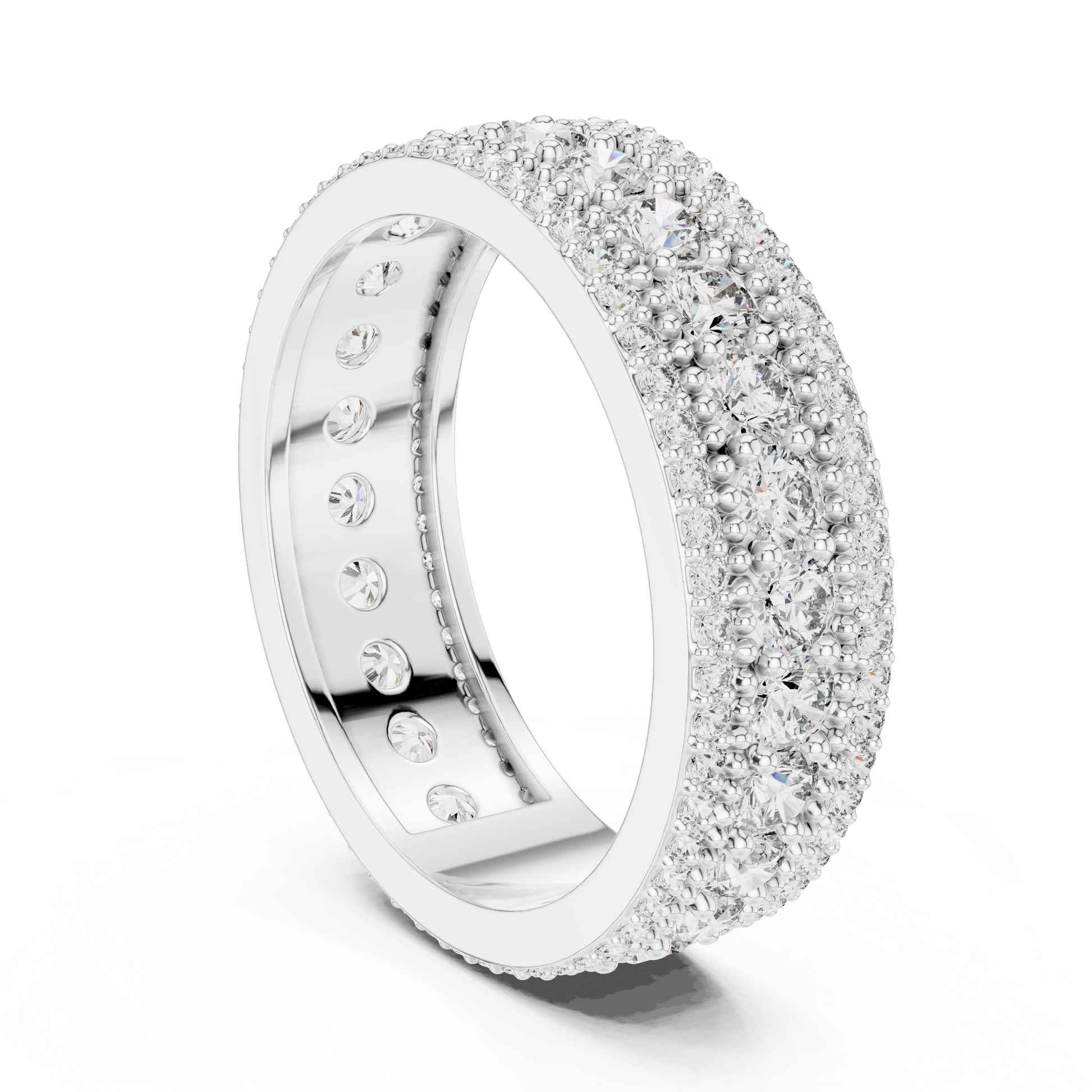 Round Cut Lab Grown Diamond Ring in White Gold