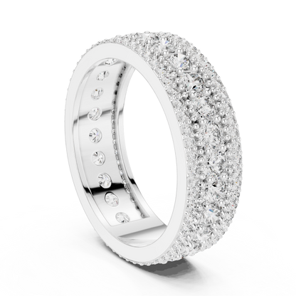 Round Cut Lab Grown Diamond Ring in Silver