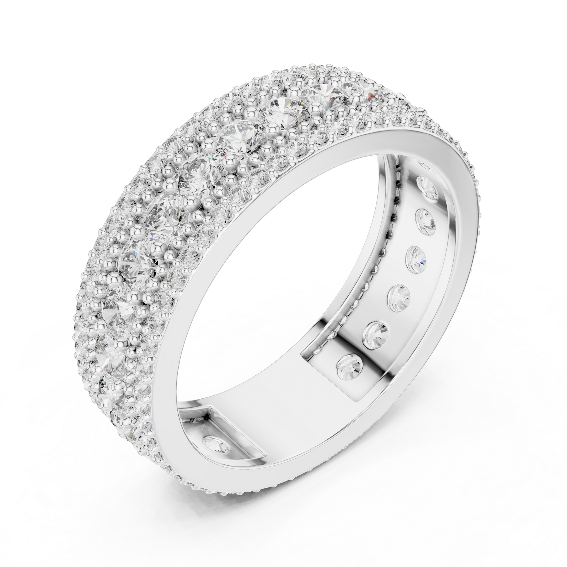 Round Cut Lab Grown Diamond Ring in White Gold