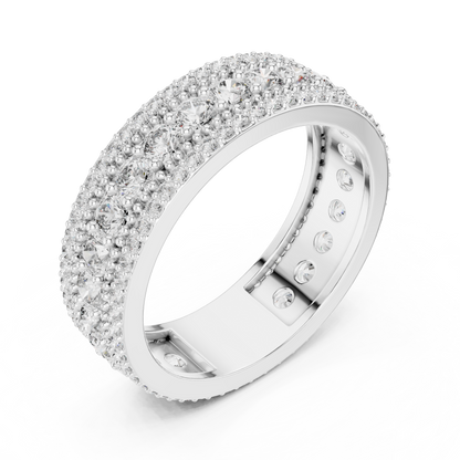 Round Cut Lab Grown Diamond Ring in Platinum