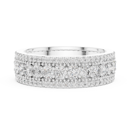 Round Cut Lab Grown Diamond Ring in Platinum