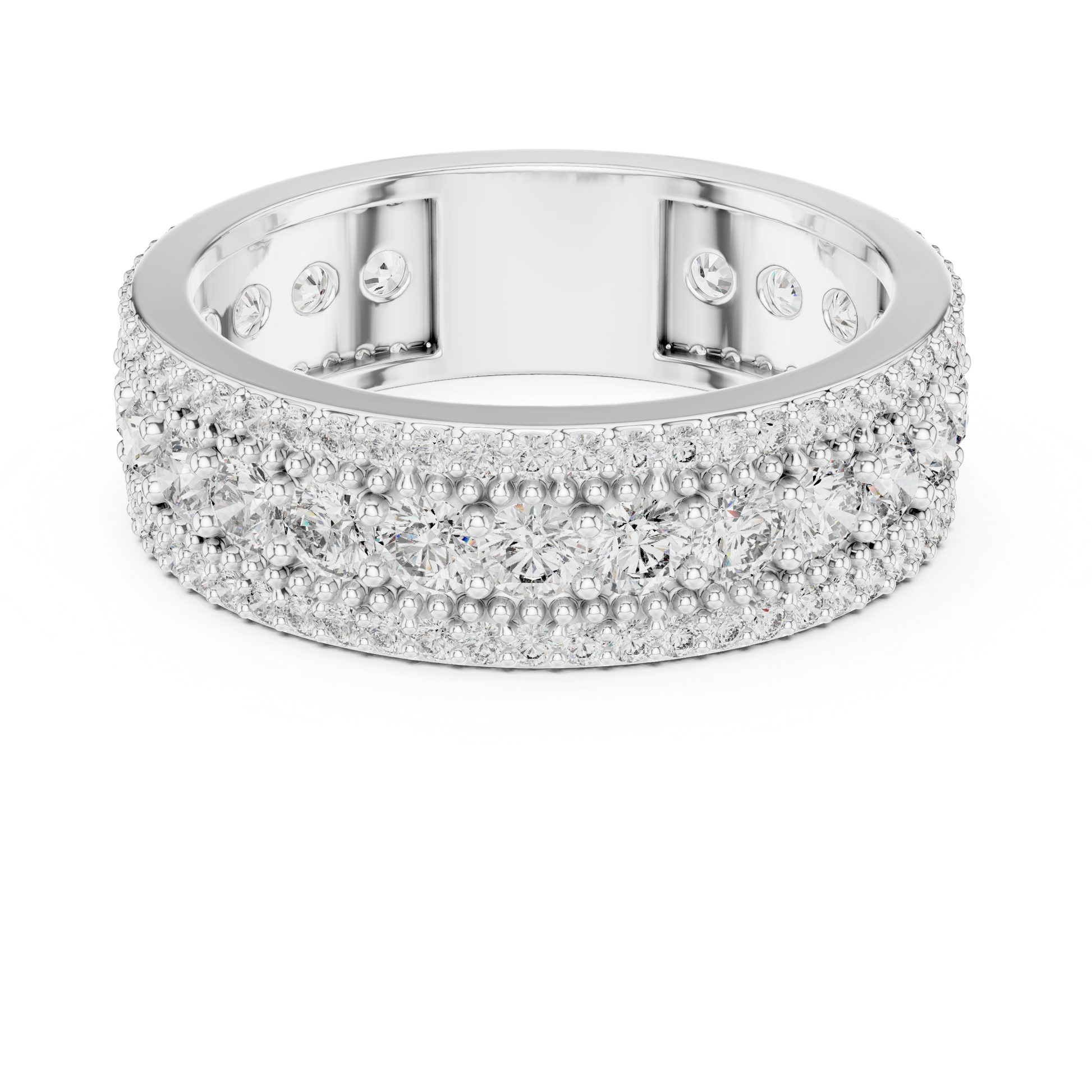 Round Cut Lab Grown Diamond Ring in Silver
