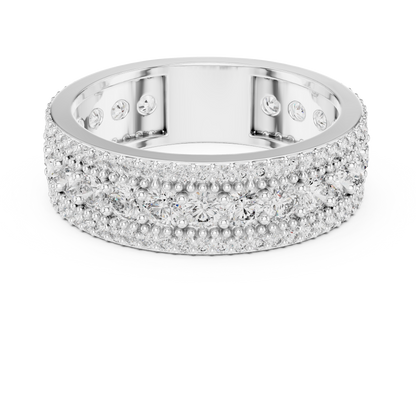 Round Cut Lab Grown Diamond Ring in Silver