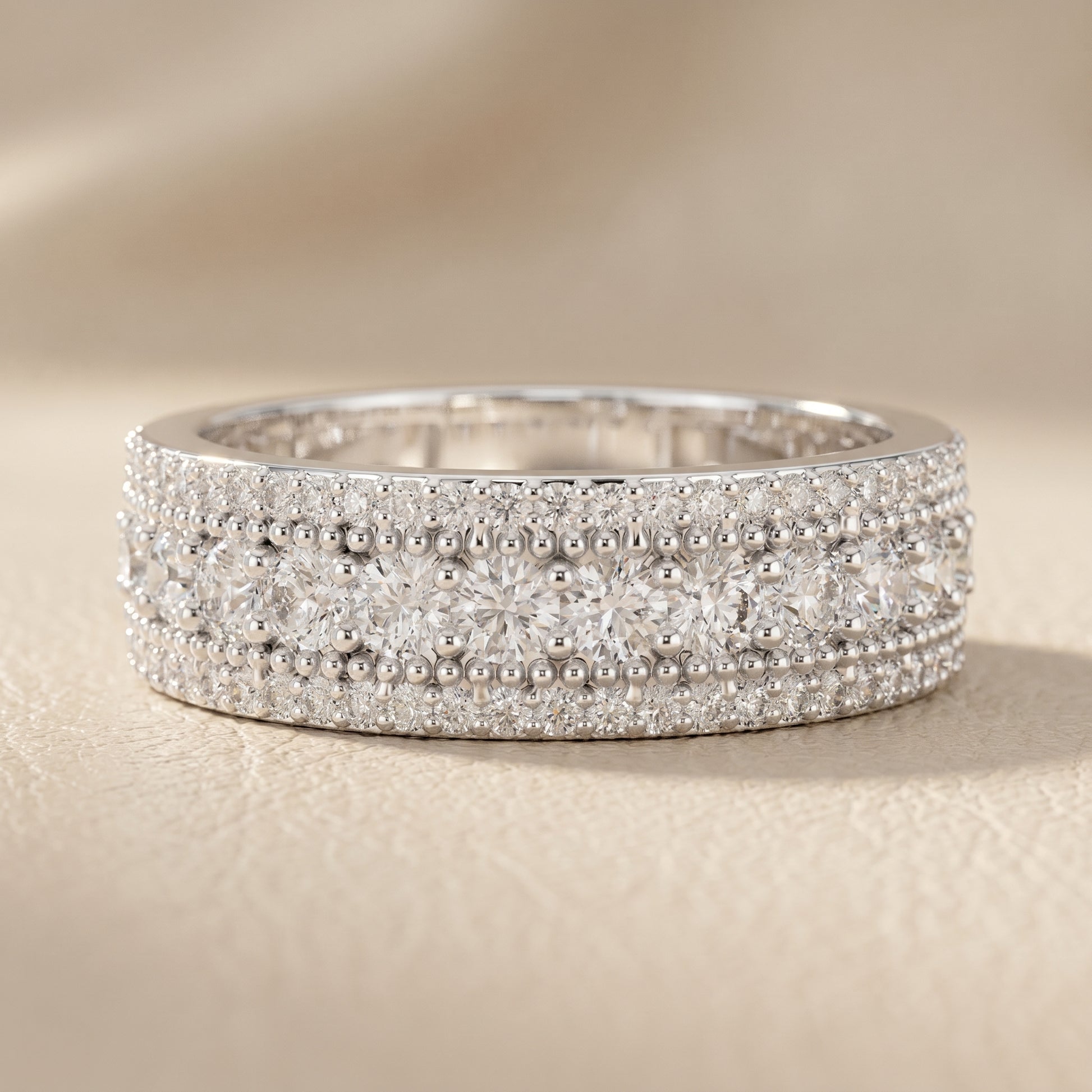 Round Cut Lab Grown Diamond Ring in Platinum