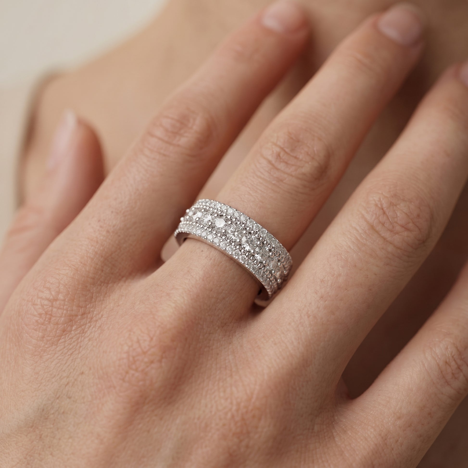 Round Cut Lab Grown Diamond Ring in Platinum