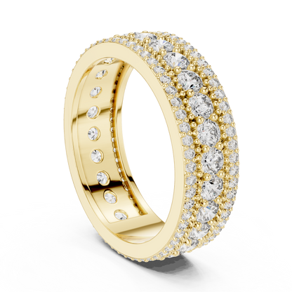 Round Cut Lab Grown Diamond Ring in Yellow Gold