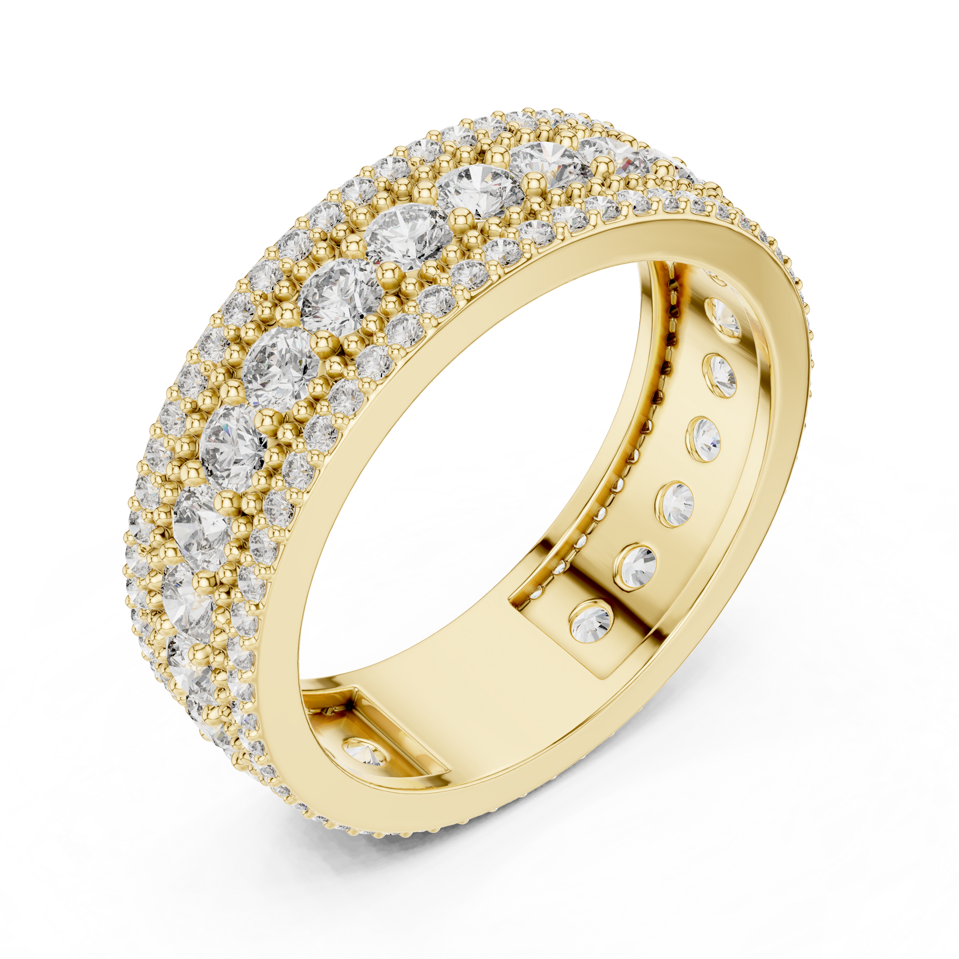 Round Cut Lab Grown Diamond Ring in Yellow Gold