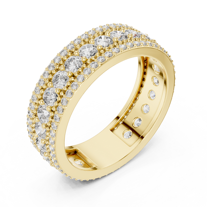 Round Cut Lab Grown Diamond Ring in Yellow Gold