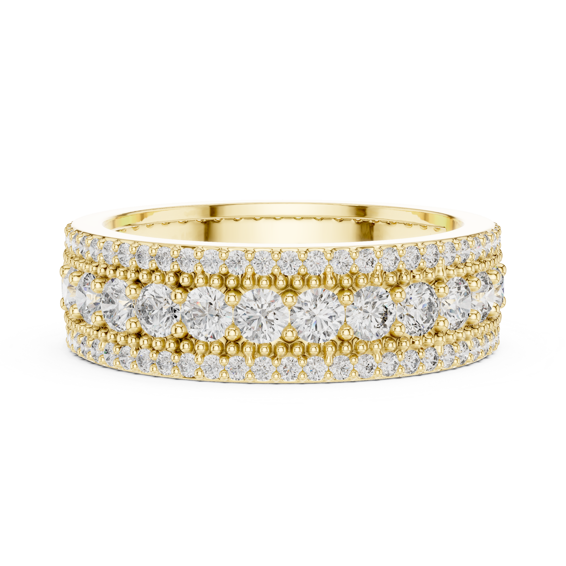 Round Cut Lab Grown Diamond Ring in Yellow Gold