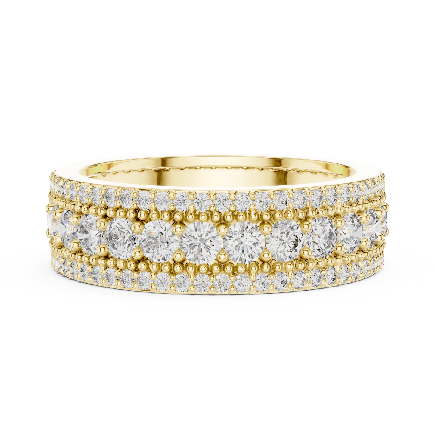 Round Cut Lab Grown Diamond Ring in Yellow Gold