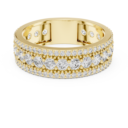 Round Cut Lab Grown Diamond Ring in Yellow Gold