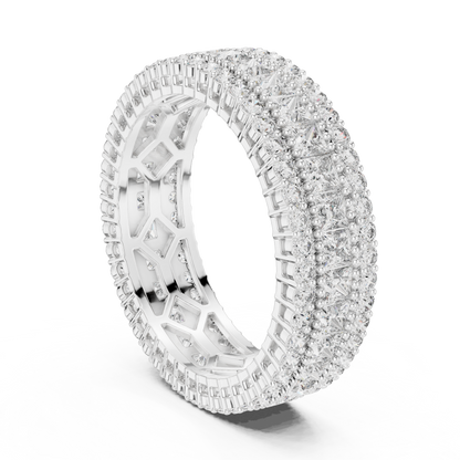 Princess Round Cut Lab Grown Diamond Ring in White Gold