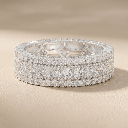 Princess Round Cut Lab Grown Diamond Ring in Platinum