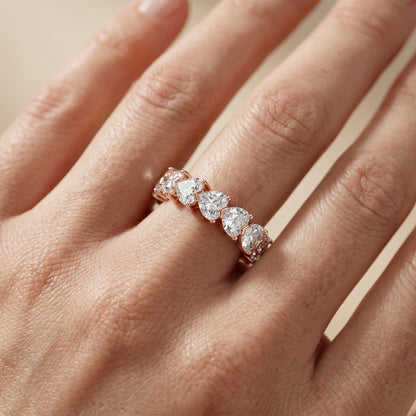 Heart Cut Lab Grown Diamond Ring in Rose Gold