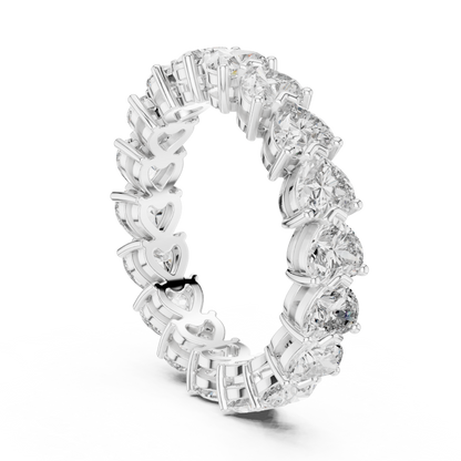 Heart Cut Lab Grown Diamond Ring in Silver