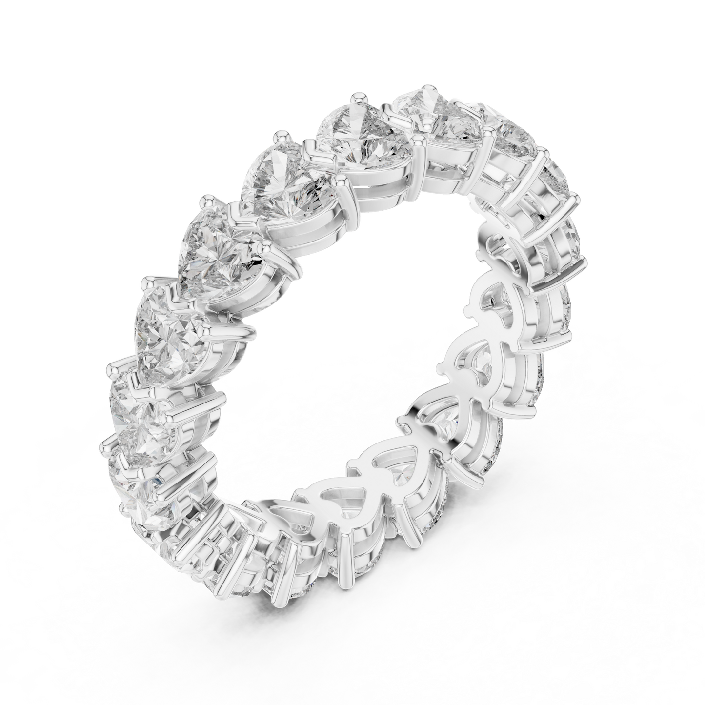 Heart Cut Lab Grown Diamond Ring in White Gold