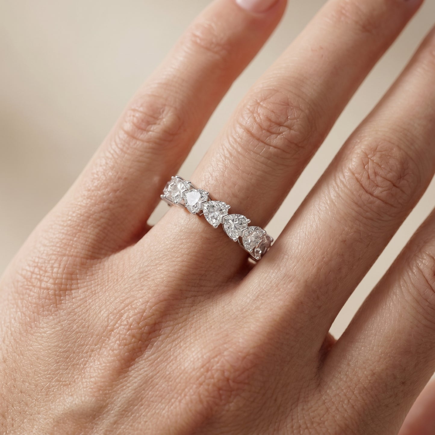 Heart Cut Lab Grown Diamond Ring in Platinum