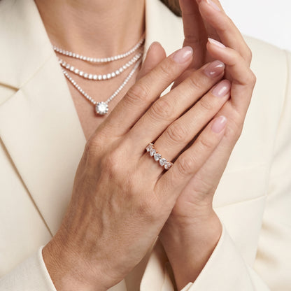 Heart Cut Lab Grown Diamond Ring in White Gold