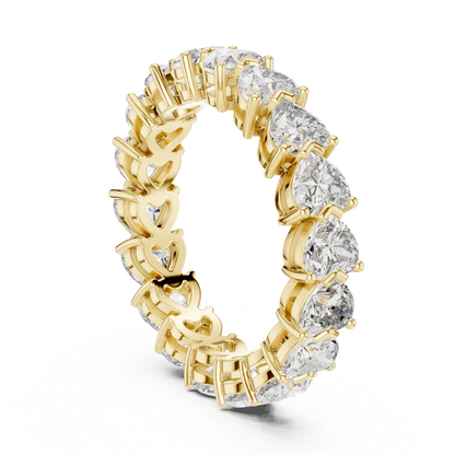Heart Cut Lab Grown Diamond Ring in Yellow Gold