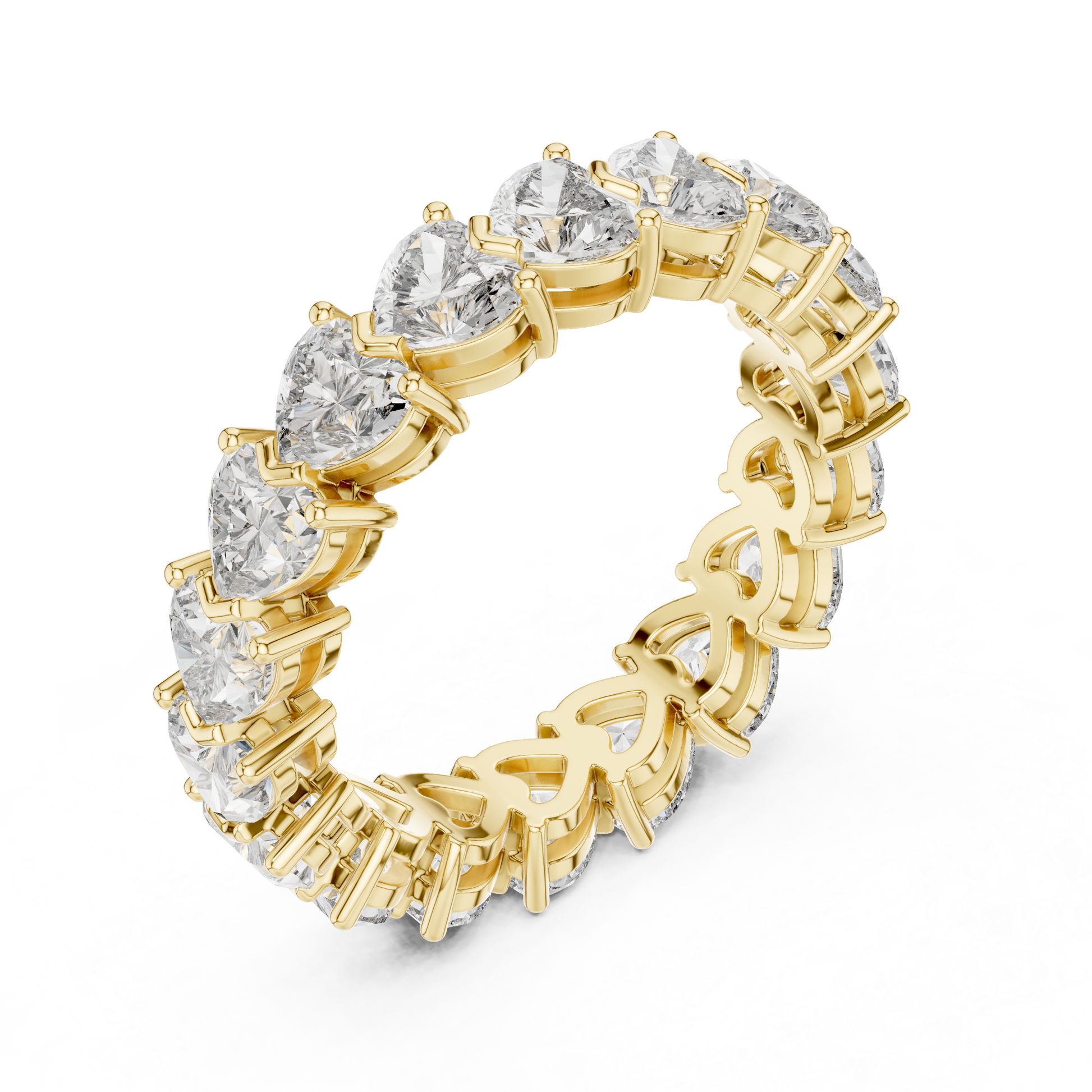 Heart Cut Lab Grown Diamond Ring in Yellow Gold