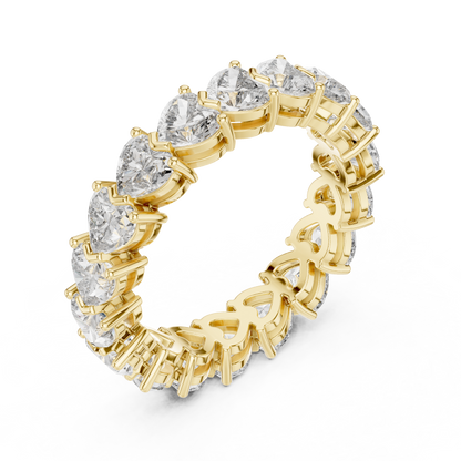 Heart Cut Lab Grown Diamond Ring in Yellow Gold