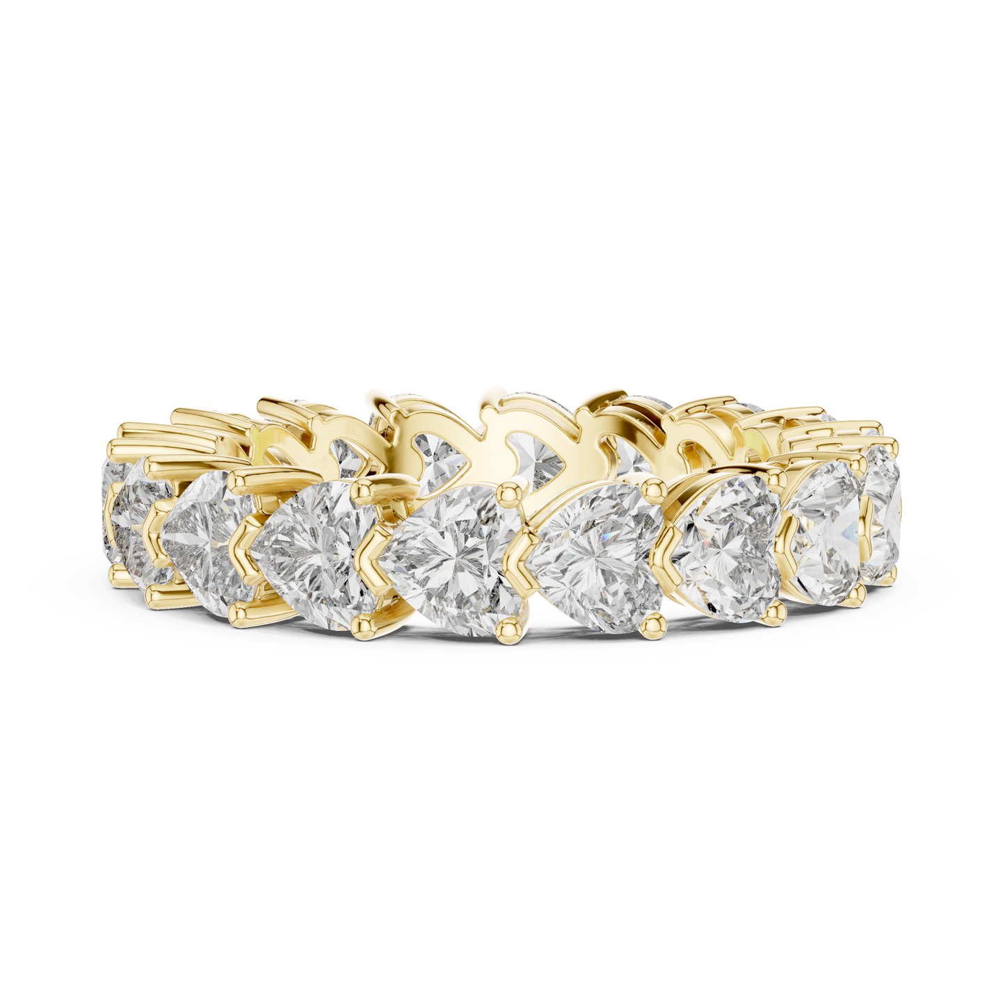 Heart Cut Lab Grown Diamond Ring in Yellow Gold