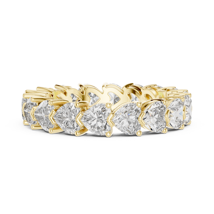 Heart Cut Lab Grown Diamond Ring in Yellow Gold