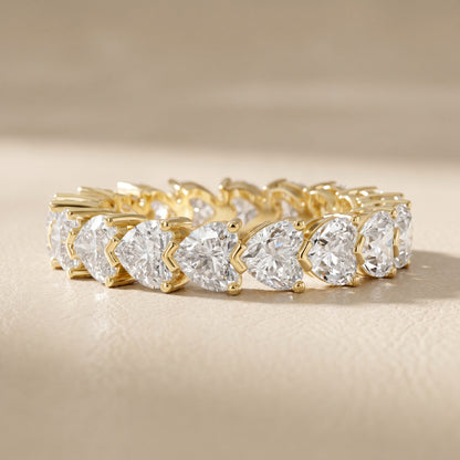 Heart Cut Lab Grown Diamond Ring in Yellow Gold