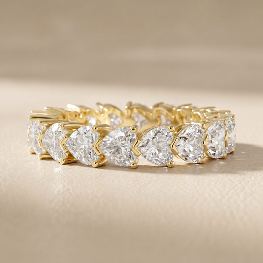 Heart Cut Lab Grown Diamond Ring in Yellow Gold