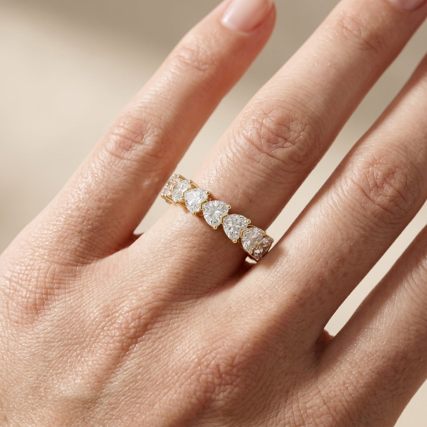 Heart Cut Lab Grown Diamond Ring in Yellow Gold